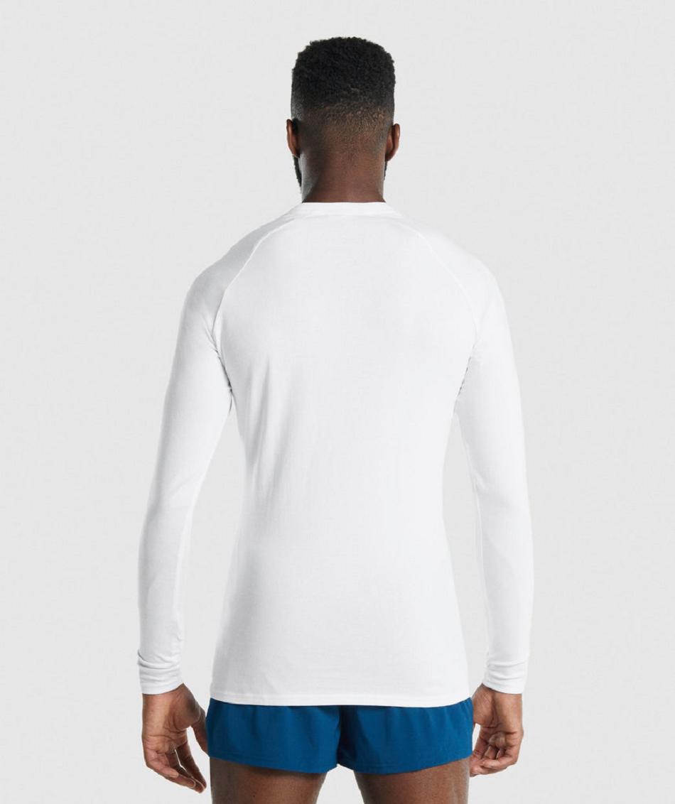 Long Sleeve Gymshark Apollo Hombre Blancas | CO 3535DFM